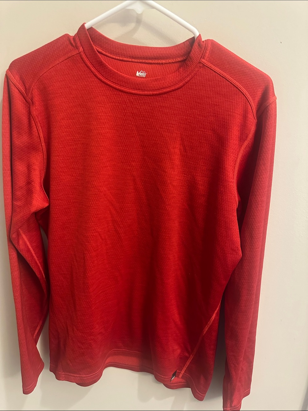 REI Men's Long-Sleeve Thermal Crew Neck Shirt - Dark Orange, Size Small